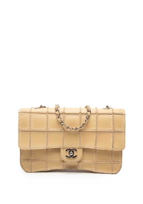 CHANEL Pre-Owned 2002-2003 Medium Reverse Stitch Calfskin Single Flap shoulder bag - Brown