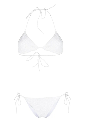 Oséree sequinned halter neck bikini set - White