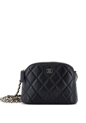CHANEL Pre-Owned CC Dome Zip with Chain Quilted Lambskin Mini clutch bag - Black