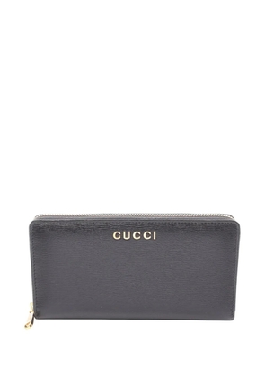 Gucci Pre-Owned 2016-2025 Leather Logo Zip Wallet long wallets - Black