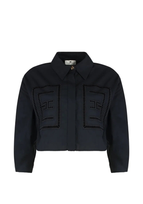 Elisabetta Franchi broderie-anglaise cropped shirt - Black