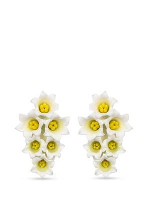 Jennifer Behr Val floral-motif earrings - White