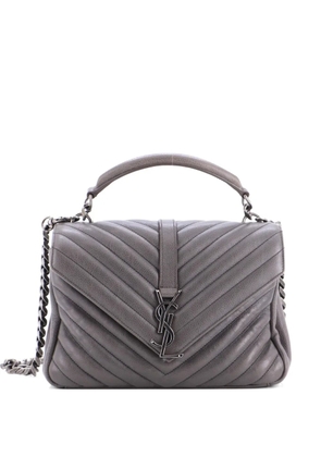 Saint Laurent Pre-Owned Classic Monogram College Bag Matelasse Chevron Leather Medium crossbody bag - Grey