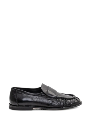ducanero gathered leather loafers - Black