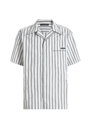 Dolce & Gabbana crinkled striped poplin Hawaii shirt - White
