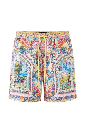 Camilla elastic waist patterned boardshorts - Neutrals