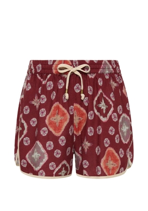 The Upside Miri Klio patterned drawstring shorts - Brown