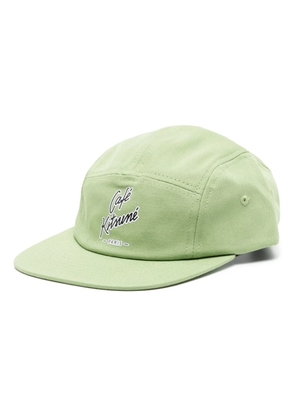 CAFÉ KITSUNÉ logo-print cotton cap - Green