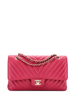 CHANEL Pre-Owned Classic Double Flap Bag Chevron Lambskin Medium shoulder bag - Pink