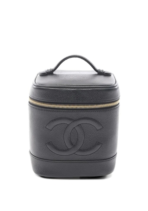 CHANEL Pre-Owned 2000-2002 Coco Mark leather vanity bag - Black