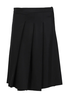 Song For The Mute pleated frayed-edge skirt - Black