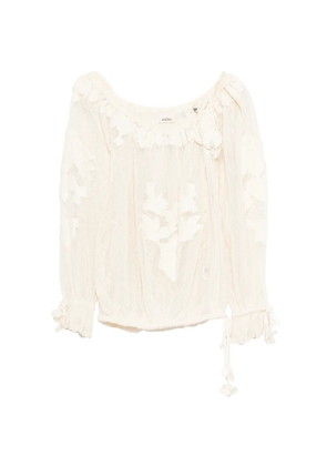 ISABEL MARANT floral appliqué blouse - Neutrals