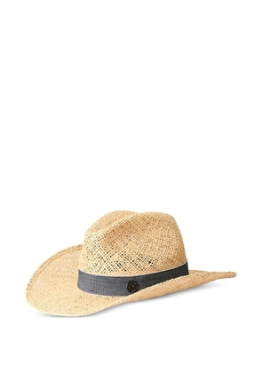 Maison Michel Austin logo-plaque hat - Neutrals