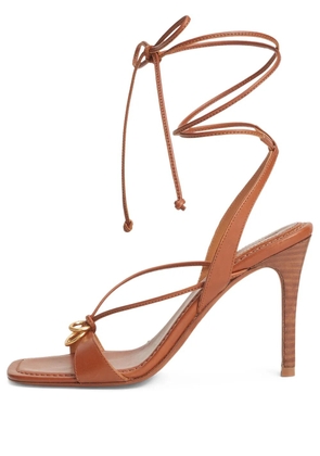 Polo Ralph Lauren ring-detail leather heeled sandals - Brown