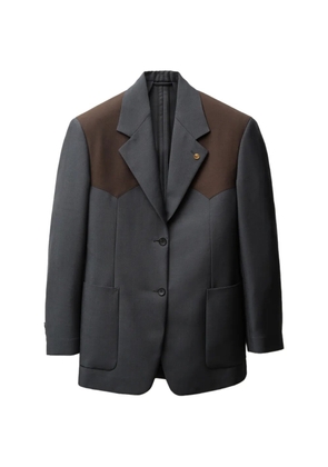 Versace colour block wool blazer - Grey