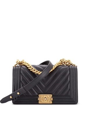 CHANEL Pre-Owned Boy Flap Bag Chevron Lambskin Old Medium shoulder bag - Black