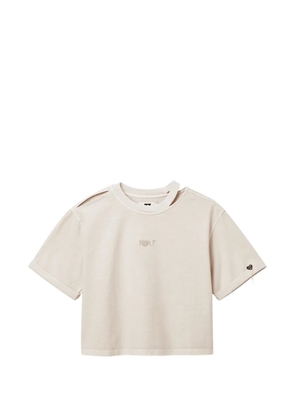 izzue cutout cropped T-shirt - Neutrals
