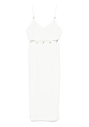 Patrizia Pepe logo-plaque midi dress - White