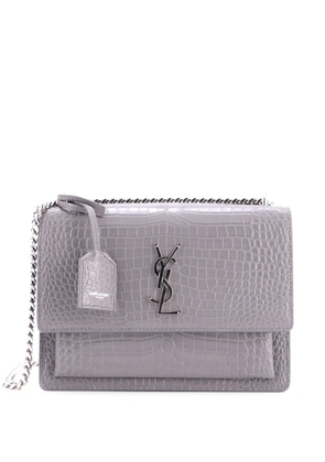 Saint Laurent Pre-Owned Sunset Crocodile Embossed Leather Medium crossbody bag - Grey