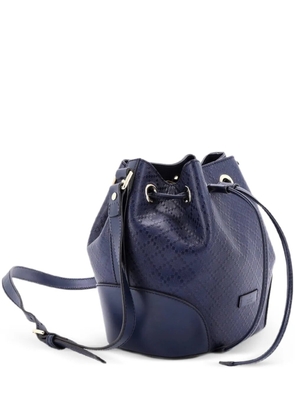 Gucci Pre-Owned Bright Diamante Leather Large bucket bag - Blue