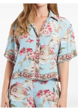 Derhy Angele floral-print buttoned shirt - Blue