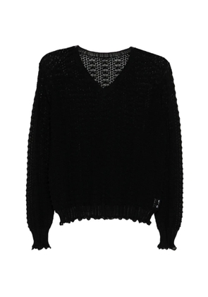 JNBY gathered hem V-neck top - Black