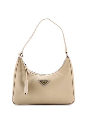 Prada Pre-Owned Re-Edition 2005 Tessuto with Saffiano Leather Mini hobo bag - Neutrals