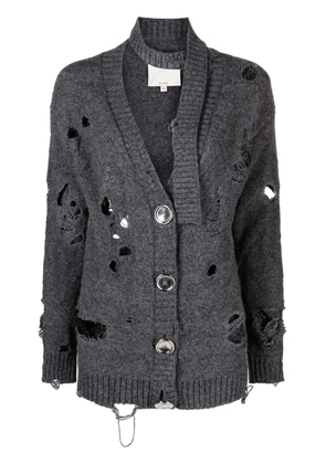 MERYLL ROGGE oversized distressed wool cardigan - Grey