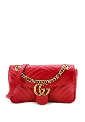 Gucci Pre-Owned GG Marmont Flap Bag Matelasse Leather Medium shoulder bag - Red
