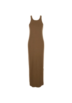 Jucca ribbed sleeveless midi dress - Brown