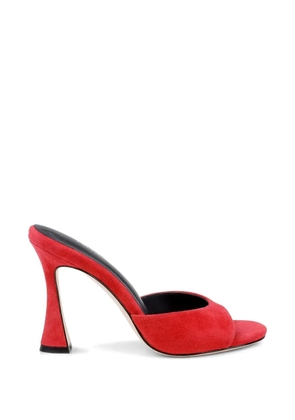 L'Agence Avery suede heeled mules - Red