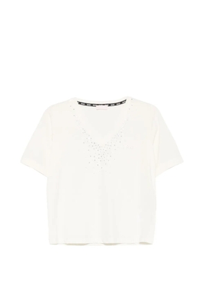 LIU JO V-neck embellished T-shirt - Neutrals