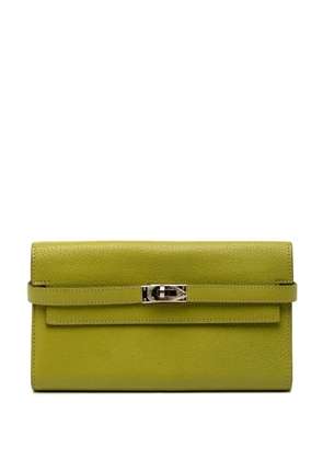 Hermès Pre-Owned 2009 Chevre Mysore Kelly Longue Wallet long wallets - Green