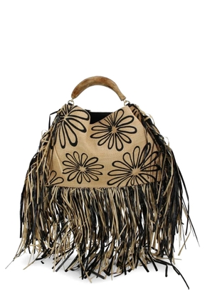 FARM Rio floral fringe tote bag - Neutrals