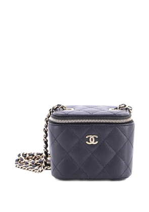 CHANEL Pre-Owned Classic Vanity Case with Chain Quilted Caviar Mini pouch - Black