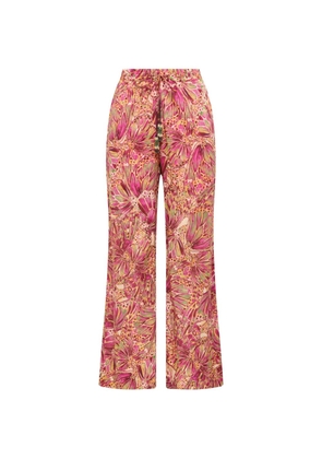 MALIPARMI Sweet Butterfly beaded-detail printed trousers - Pink