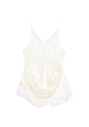 Magda Butrym lace-trim mini dress - Neutrals