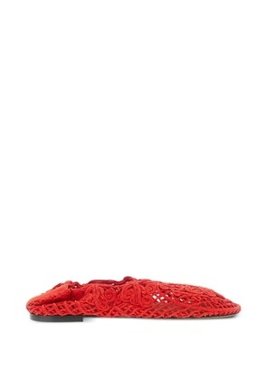 Odissì Iris crocheted woven ballet flats - Red