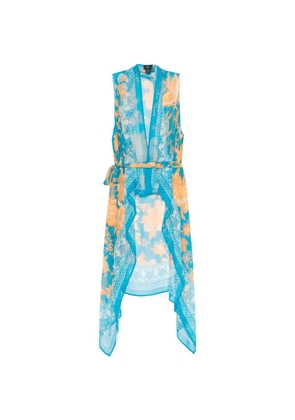 ETRO floral belted blouse - Blue