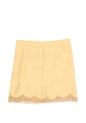 Bimba y Lola lace-trim mini skirt - Yellow