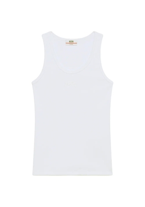 GCDS ribbed tank top - White