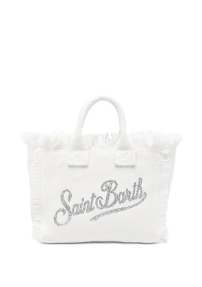 MC2 Saint Barth mini Vanity fringed-detail tote bag - White