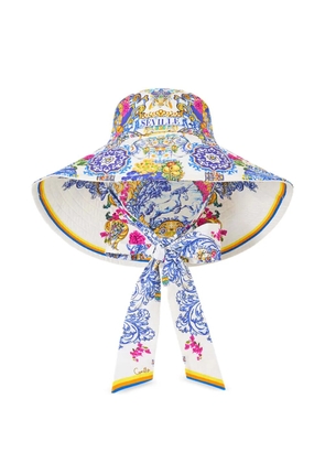 Camilla España Nirvana wide-brim tie hat - White