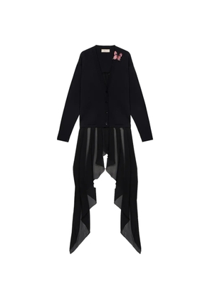 Blumarine butterfly-appliqué cardigan - Black