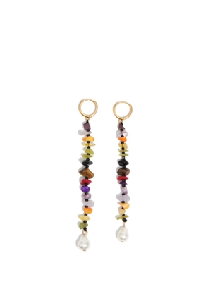 Bimba y Lola multicolour-stone hoop earrings - Gold