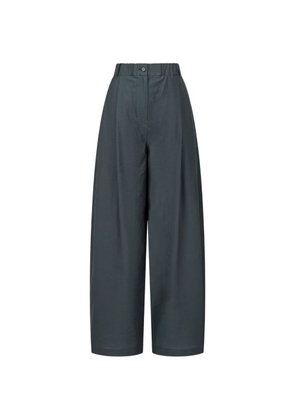 TOMBOY pleated wide-leg cotton trousers - Grey