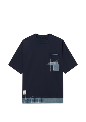 FIVE CM patchwork detail T-shirt - Blue