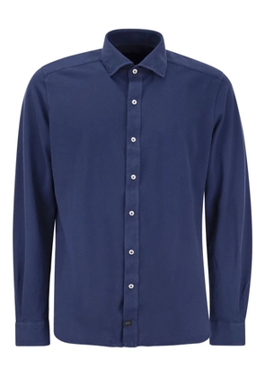 Fay french collar logo label shirt - Blue