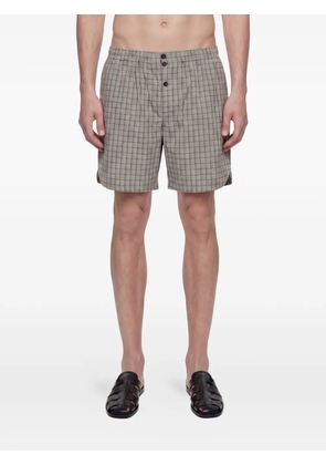 Hed Mayner check-pattern shorts - Brown
