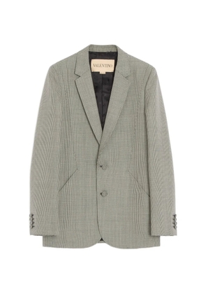 Valentino Garavani Valentino single-breasted wool jacket with houndstooth pattern - Grey